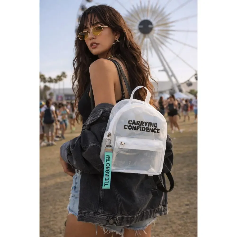 can you bring a clear mini backpack to rave USPECLARE Stadium Approved for Little Boys & Girls, Transparent Backpack for Concert, Festival, Sport Events Step into the spotlight with the Kandies Clear Festival Backpack Clear Basic Backpack